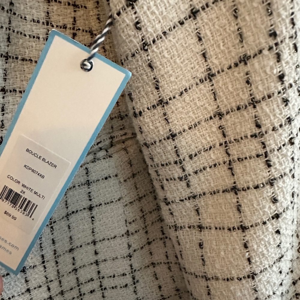 Draper James Black and White Plaid Blazer - Picture 3 of 4